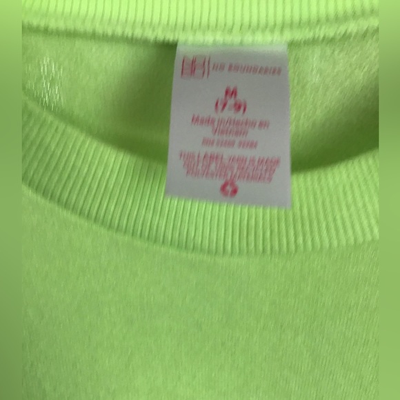 Neon Green Sweatshirt sz M Big Girl - Picture 4 of 4